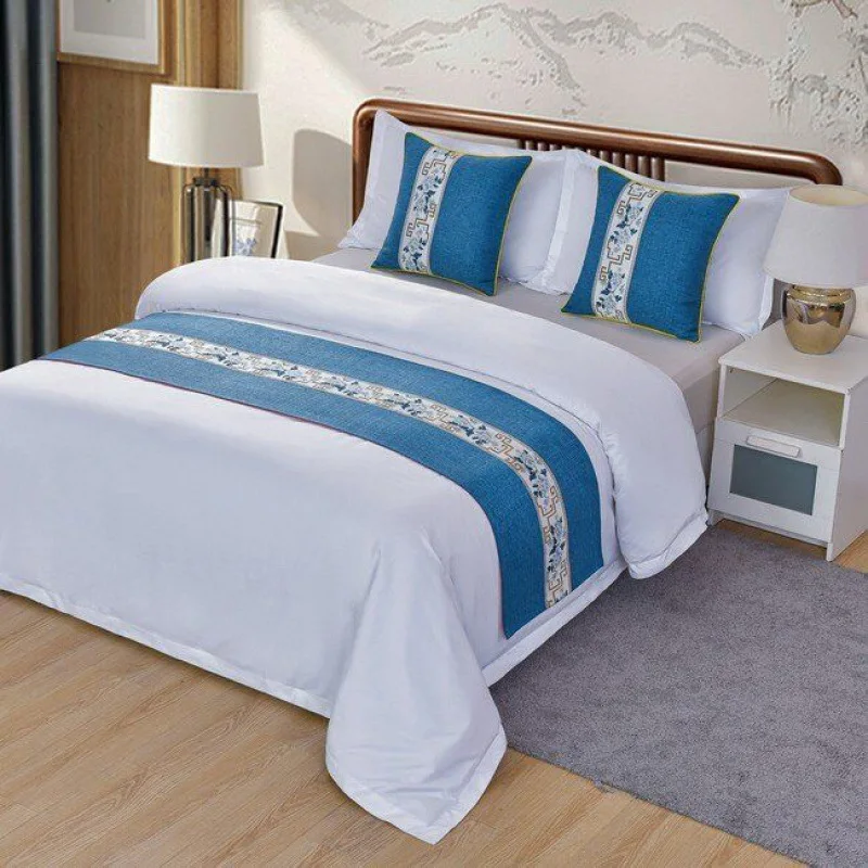 Bed flag end towel Hotel Guest House linen Chinese European hotel bed cushion cover