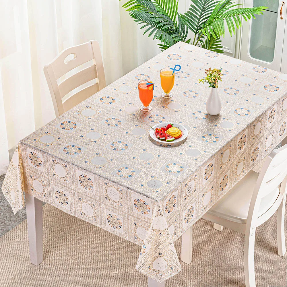 IUIU Golden Plastic PVC Disposabled Banquet Table Linen