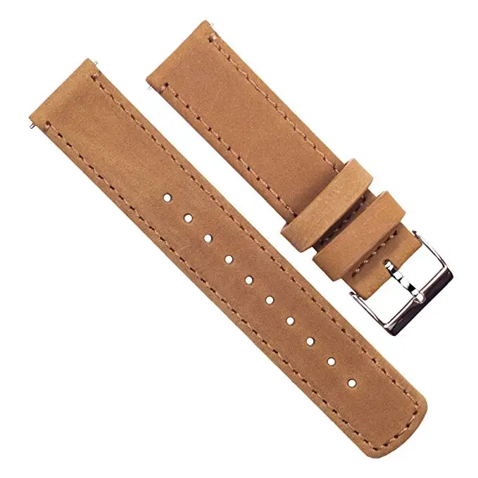 
Top Grain Leather Watch Band Strap Alligator Grain Padded for Men Women Watchbands with Gold Adapter 