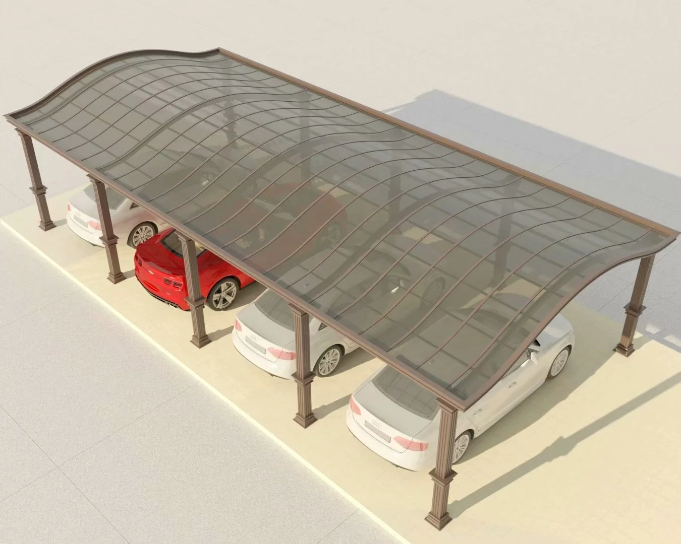 Garage Car Park Car Port Shade Canopy Metal Customized Steel PVC Frame Sail Color Parking Powder Material Origin TWIN Type Size