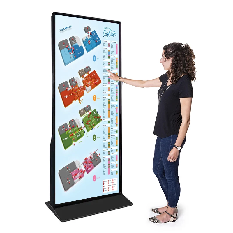 75 Inch 4K Hd Floor Standing Android Touch Lcd Display Full Screen Vertical Digital Signage Advertising Elevators Shopping Malls