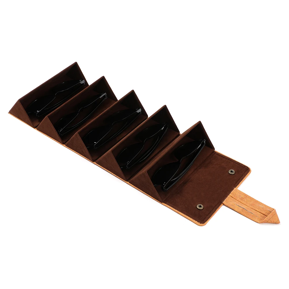 5-slot Travel Foldable Sunglasses Organizer Portable Glasses Boxes Case Multiple Storage Eyeglasses Glasses Bag