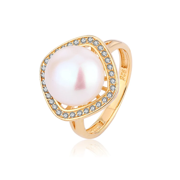 KAMMY Finger Jewelry Round Zircon Halo Design Luxury Fashion Jewelry 18K Gold Adjustable Wedding Engagement Rings For Women