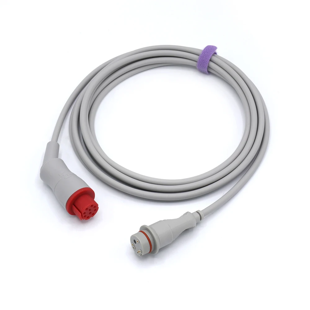 Datex Ohmeda IBP adapter cable 10 pins to BD transducer 684104, 3.2m