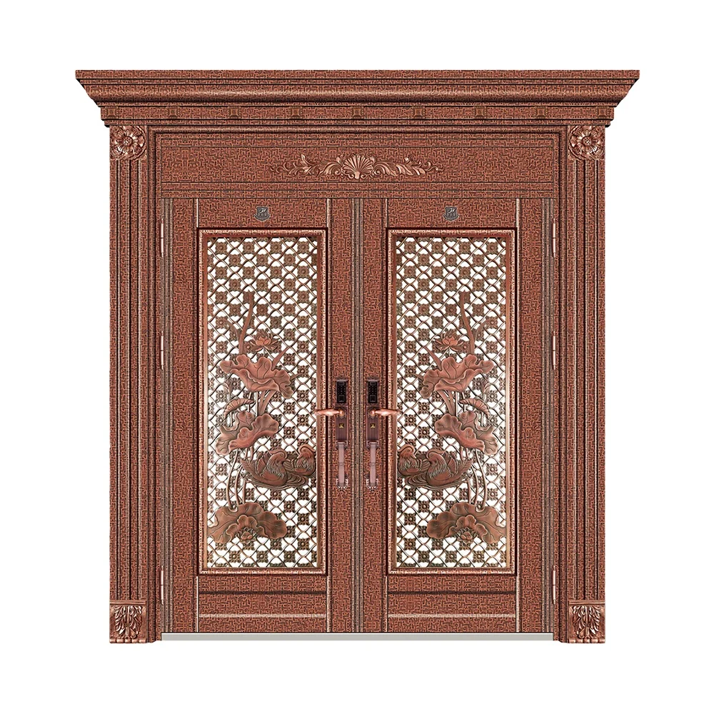 Grill Design Stainless Steel Door Exterior Position and Finished Surface Doors Entrance