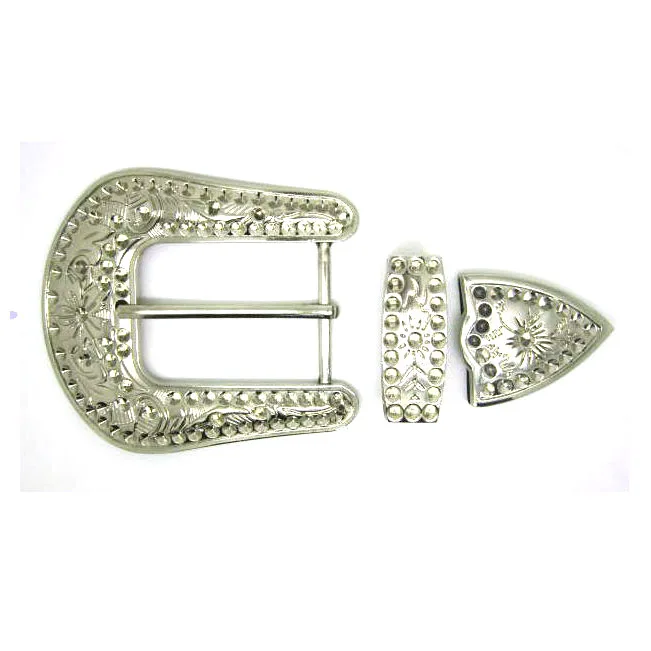 Оптовая продажа, старинная Оловянная цветная булавка особой формы, тройная Пряжка для западного ремня