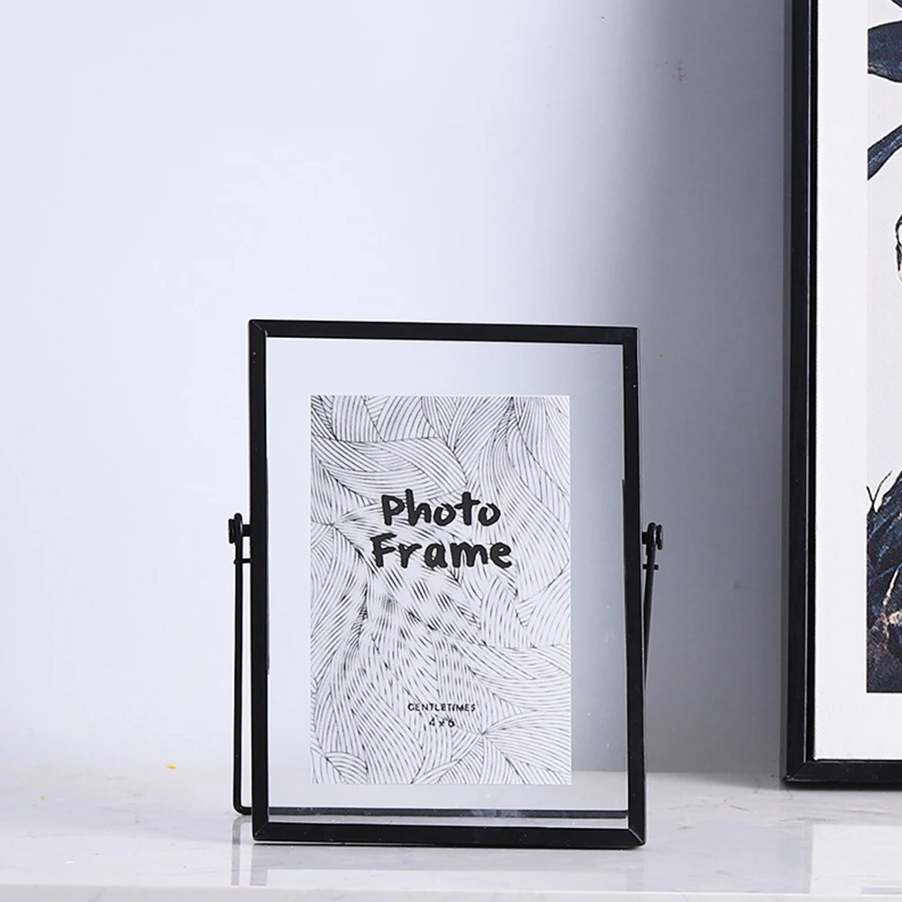 Double Glass Floating Frame Metal Picture Frame For Pressed Flowers Photos