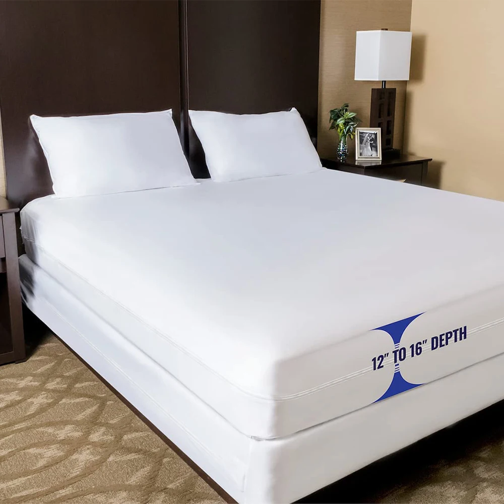 Двуспального Матраса Протектор клопов водонепроницаемый молниий чехол гипоаллергенный чулки защищает от пыли, не вызывает аллергии