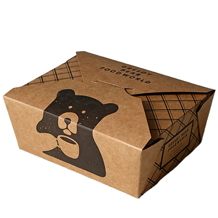all size small MOQ custom logo printing best price good quality fast food take out paper box
