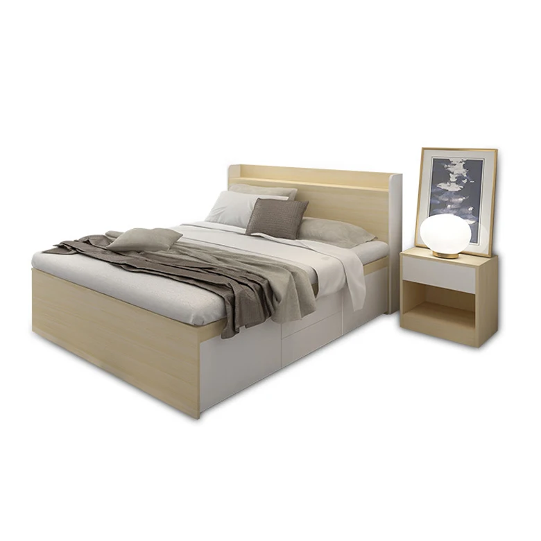 
Japanese Queen Size Kid Wood Bed With Storage Box drawer 