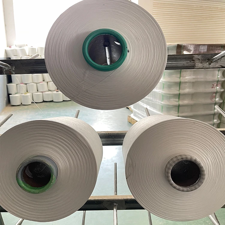 Customized raw-white polyester yarn 75/72 spun yarn 100% polyester yarn for sale