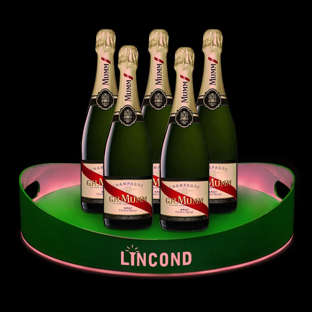 Lincond 2019 Popular Products LED Service Tray  Glass  Bottle Serving Tray