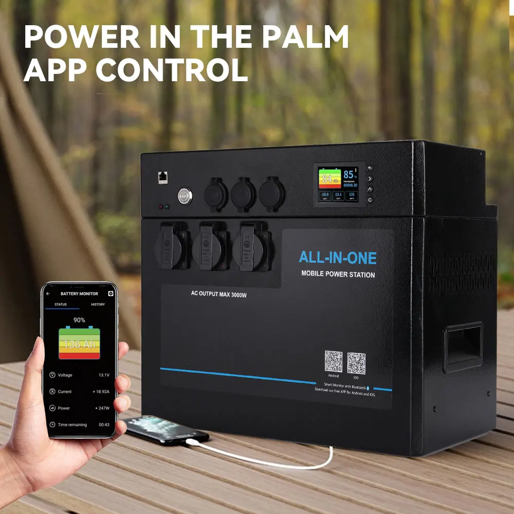 Innovative Products 2024 W Solar Powered Power Generators Industrial Solax Battery Backup Station 230 Vcharged Lfp4 200Ah
