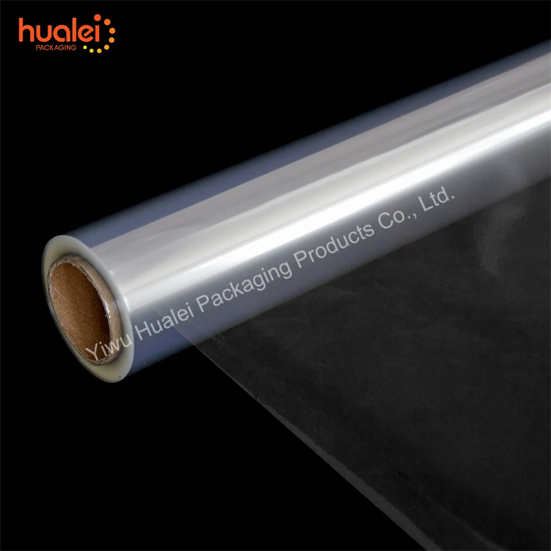Wholesale Custom Printing Transparent Bopp Plastic Film Roll Soft Clear Flowers Gift Wrapping Bopp Cellophane Roll Film