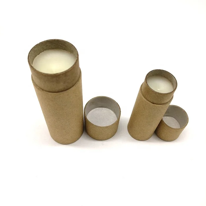 
100% Plastic Free Custom Biodegradable Cosmetic Cardboard Containers Deodorant Stick Packaging Push Up Kraft Paper Tubes 