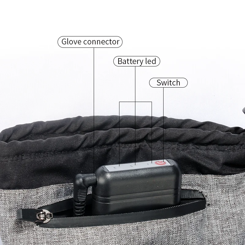 5000mAh Winter Rechargeable Battery Ski Heated Warm Electrical Glove for outdoor sport cold weather