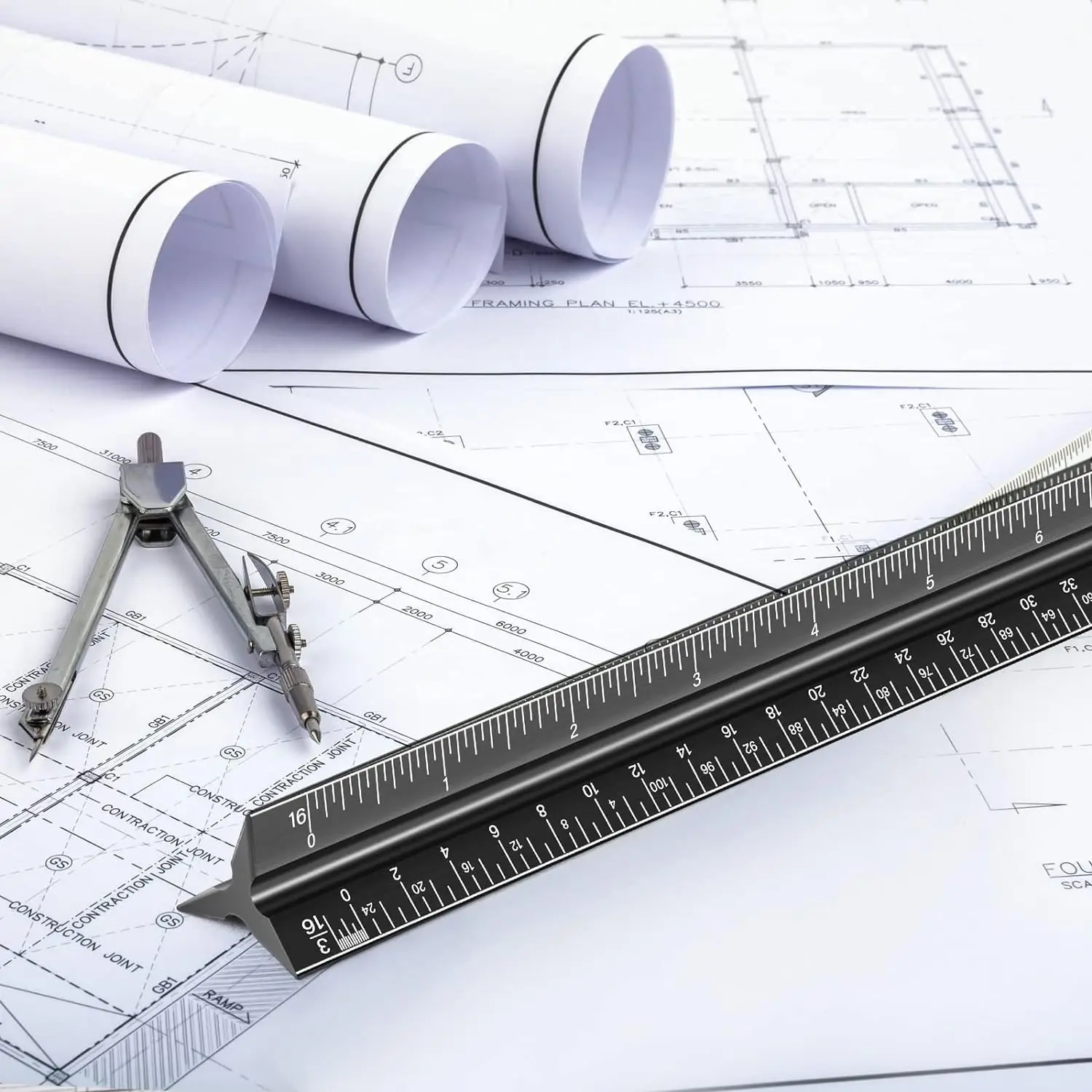 Hot Selling  Metal Architectural Scale Ruler for Artists, Draftsman Drawing