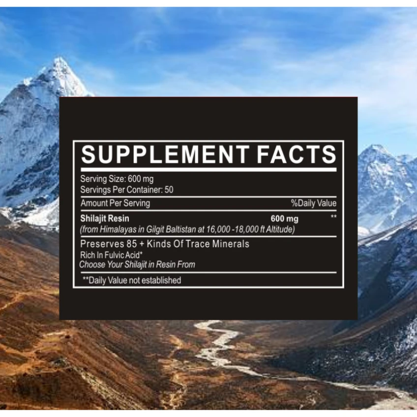 Чистая хималайская Органическая формула Shilajit для мужчин женщин Максимальная прочность с 85 + микроэлементами золотого сорта шиладжит