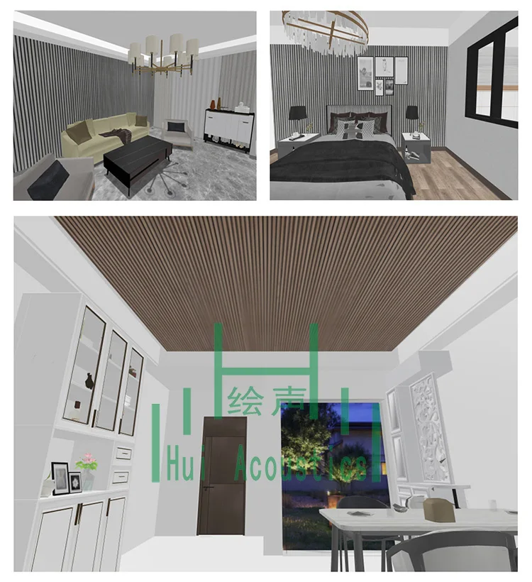 polyester sound-absorbing decorative wood slats