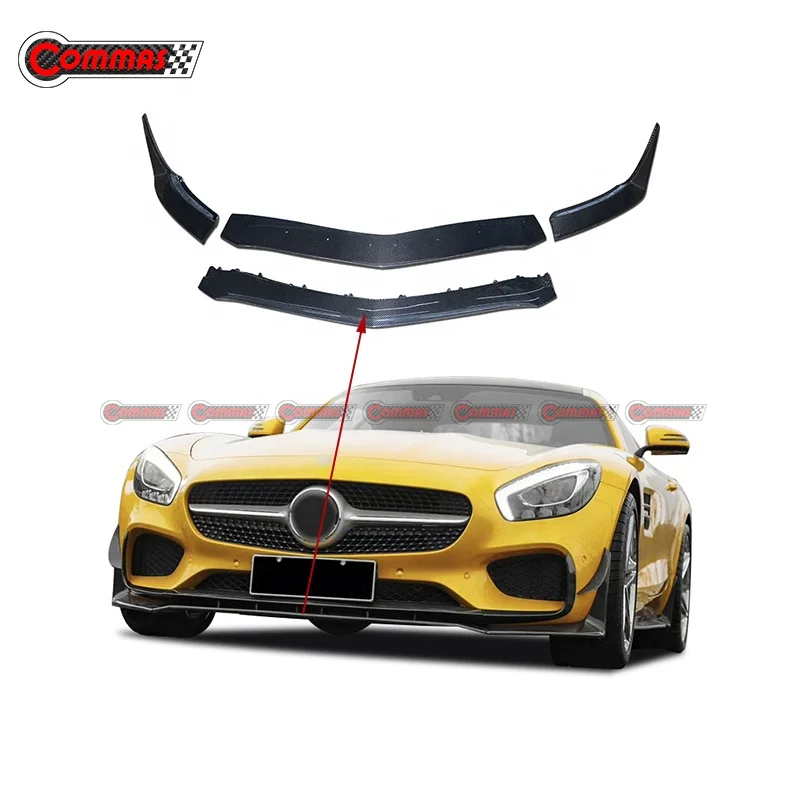 Передний разветвитель губ из углеродного волокна для Mercedes Bens AMG GT модифицированный в