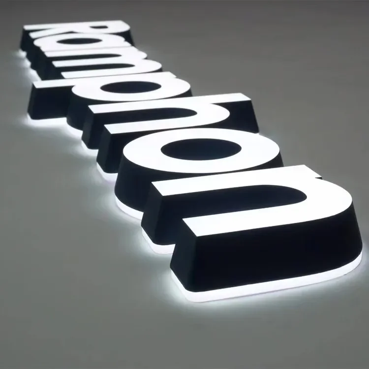 3D LED Lighted Digital Door Sign Word Letter Signage Backlit Acrylic Letters 3D Lighting Channel Signage