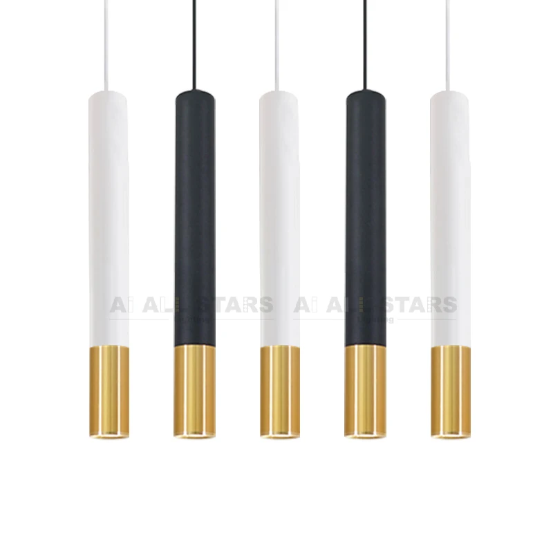 Modern Led Pendant Lamp Long Tube Lamp Kitchen Island Dining Room Shop Bar Counter Decoration Cylinder Pipe Pendant Lights