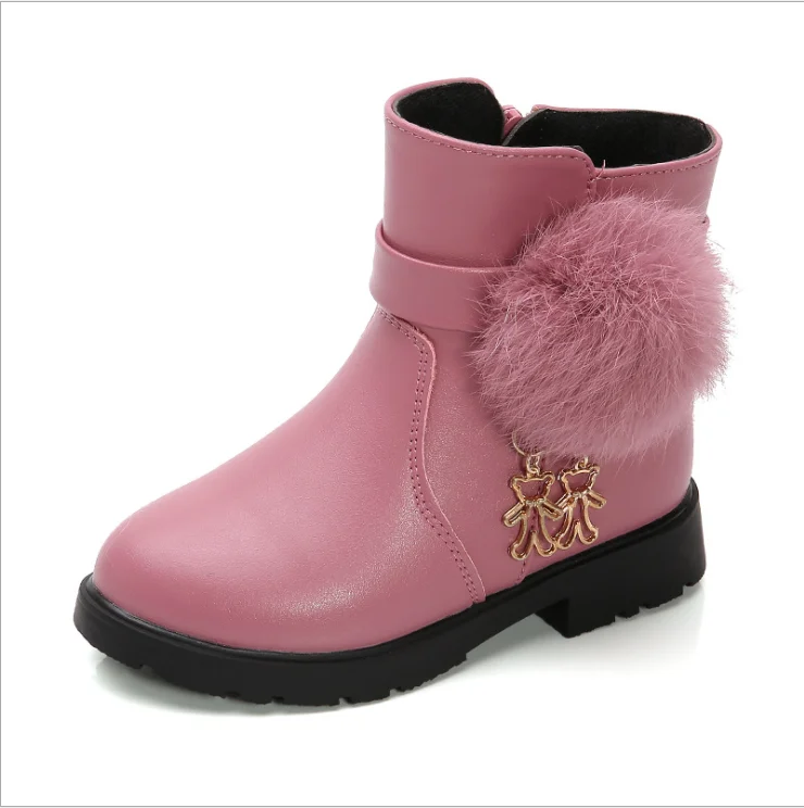  B688 Wholesale kids designer short boots children dress fancy little girl princess velvet warm
