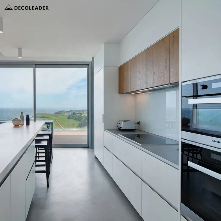 Modular shaker kitchen set with white paint solid wood doors