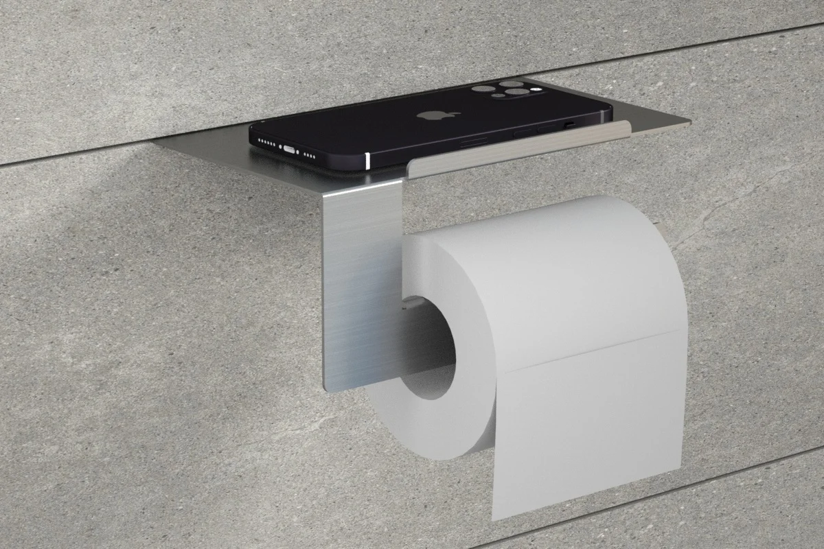 Fenced rectangular stainless steel bathroom shelving for shampoo, shower gel, etc. OEM support