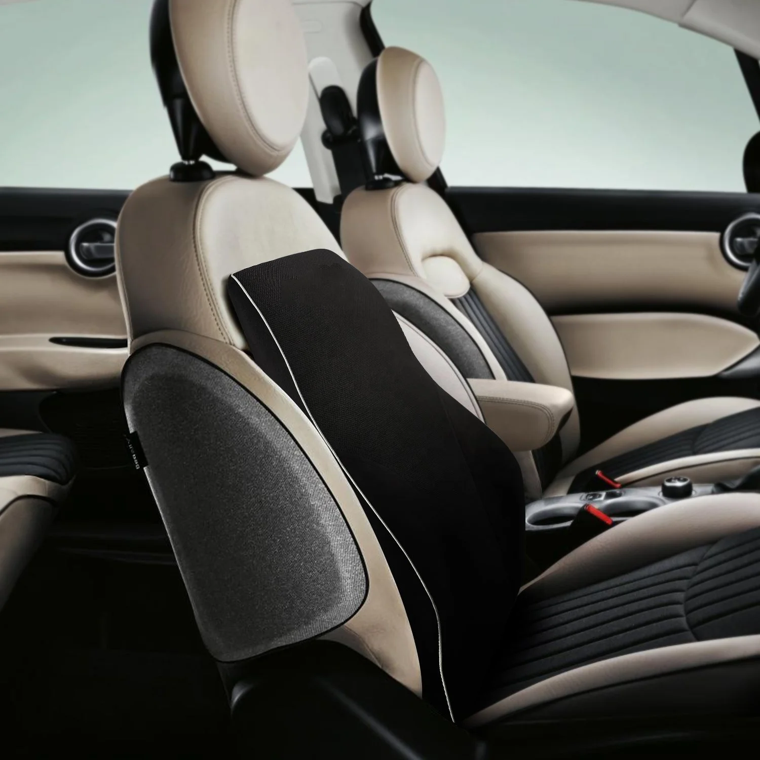 Custom Brand Embroidery Cushion Covers Breathable Memory Foam Lumbar Back Support Car Office Chair Seat Cushion