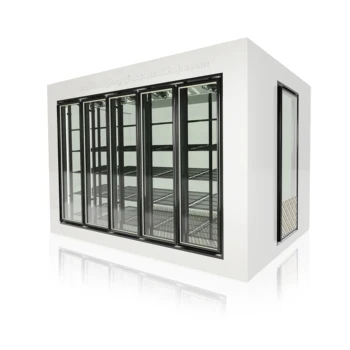 Walk-in Cooler Glass Door 4-Door model with LED and Shelf