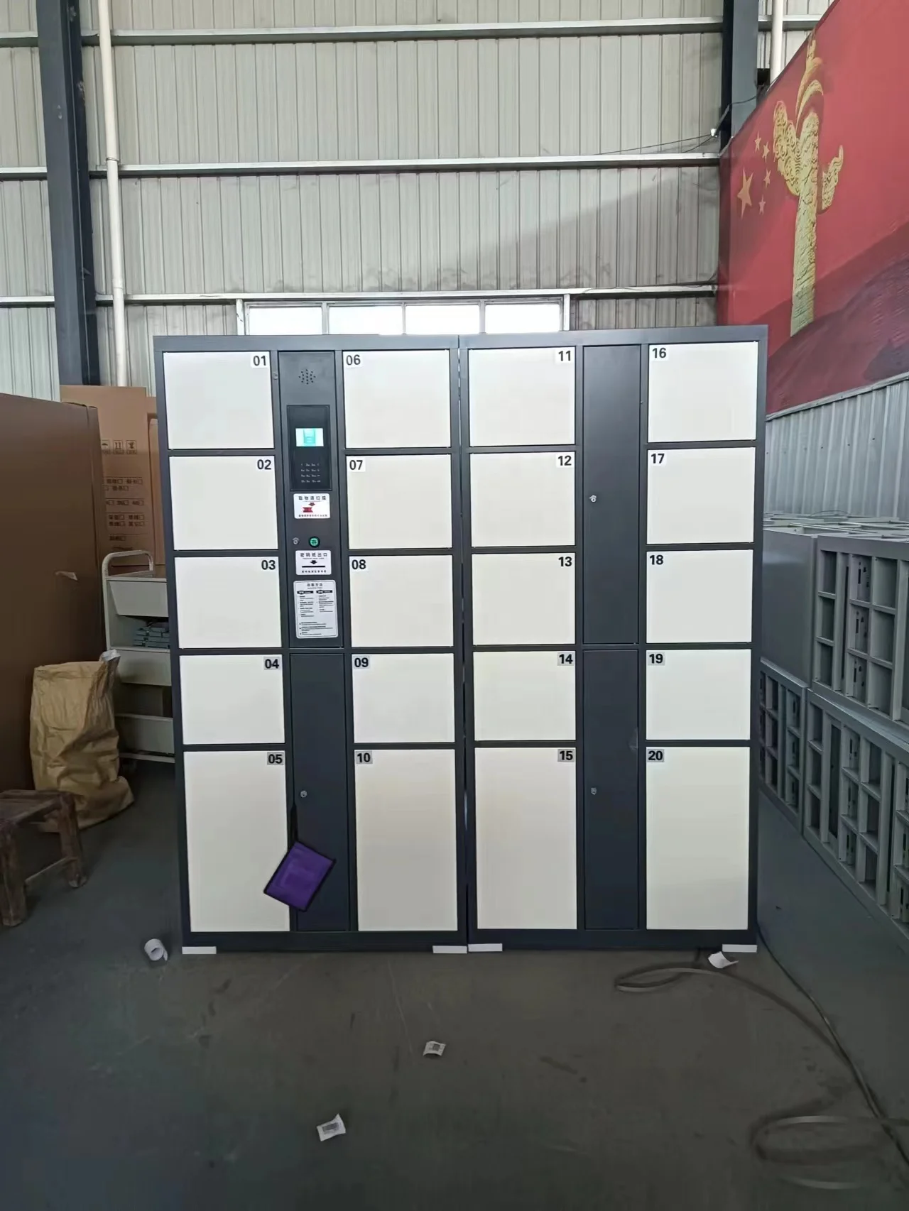 Luoyang smart locker 12 18 24 36 door steel locker colourful locker metal cupboard with electrical screen