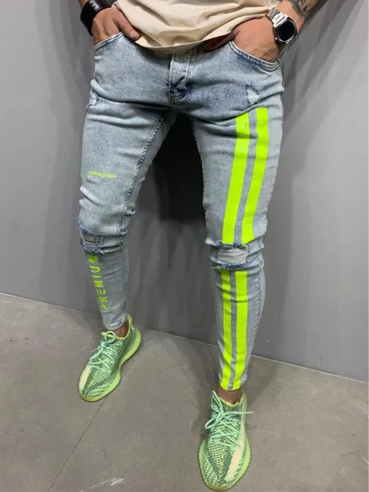 JUSTNEW Factory Wholesale Men Jeans straight Pants Ripped Denim Black Jeans For Men Stylish