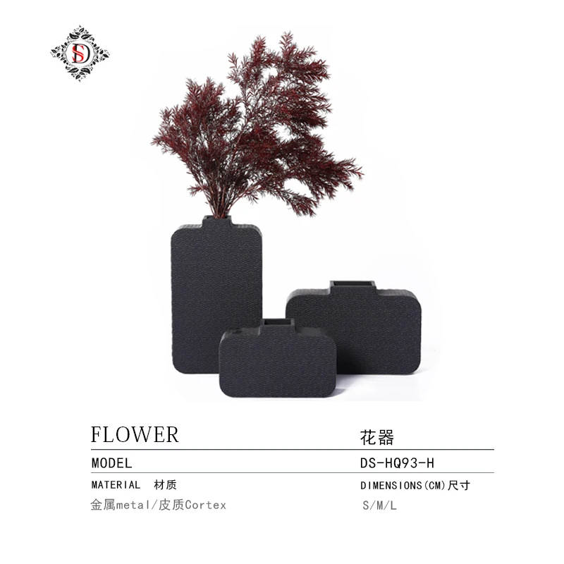 Modern light luxury style large vase decoration Nordic large flower home flower metal living room floor decoration