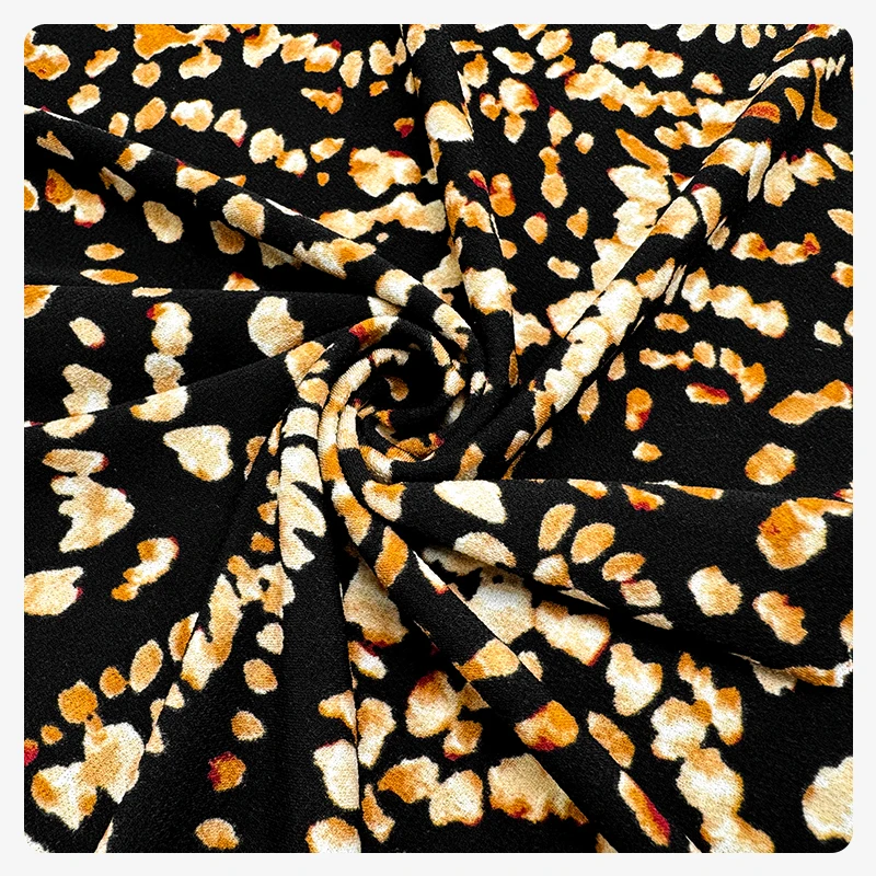 Fabric Factory Custom Digital Printed Leopard Pattern Recycled Polyester Spandex Stretch Velvet Chiffon Fabric