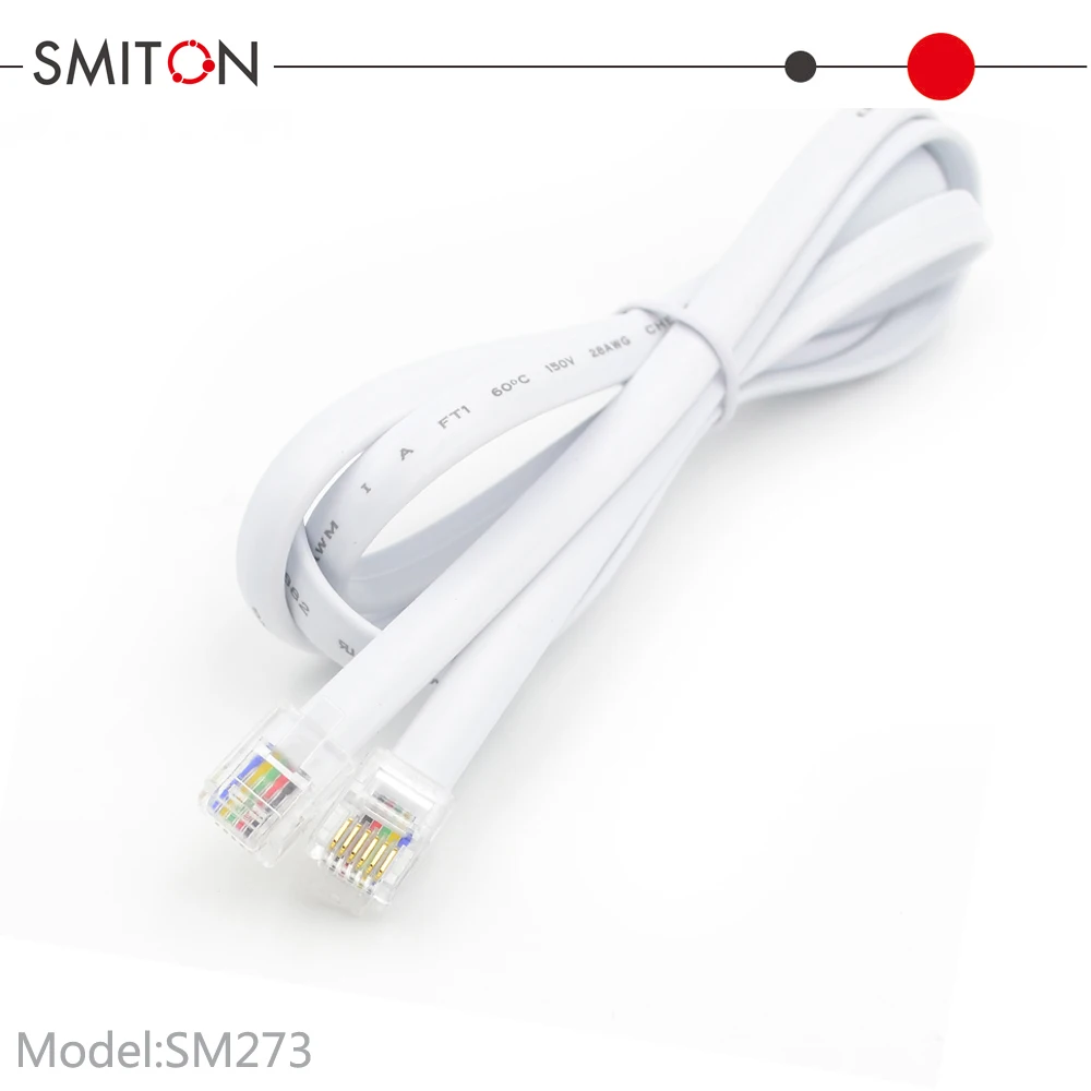 Black Patch Cord 6C RJ12 6PIN CABLE