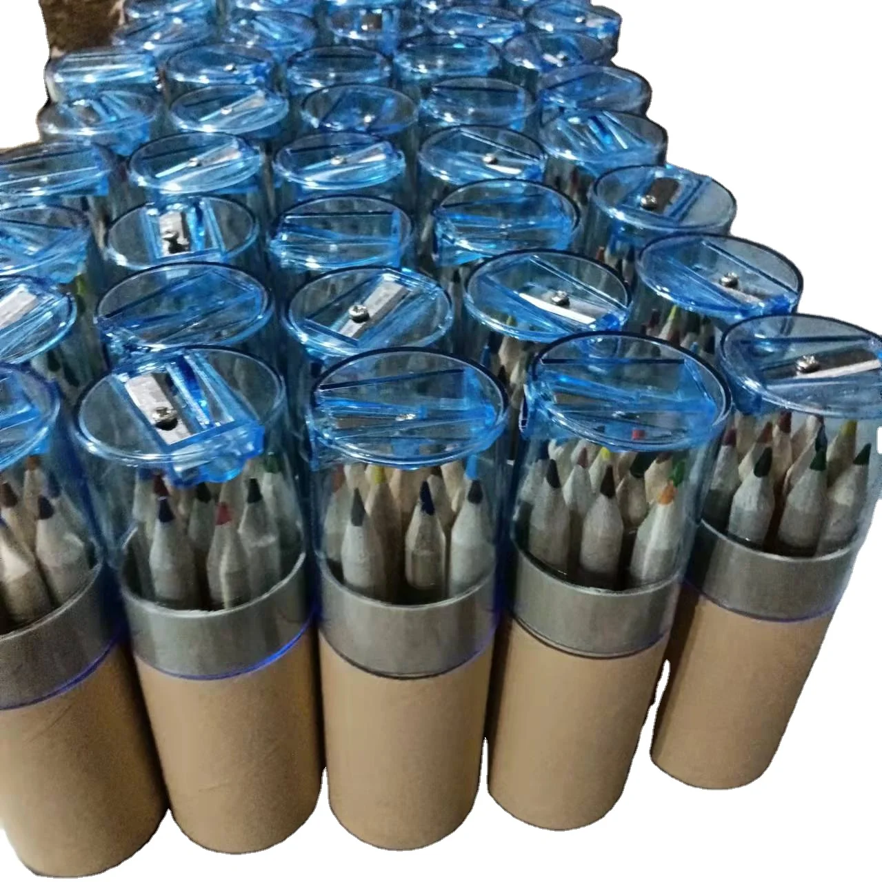 3.5 Mini natural colour pencil set with sharpener and paper tube case