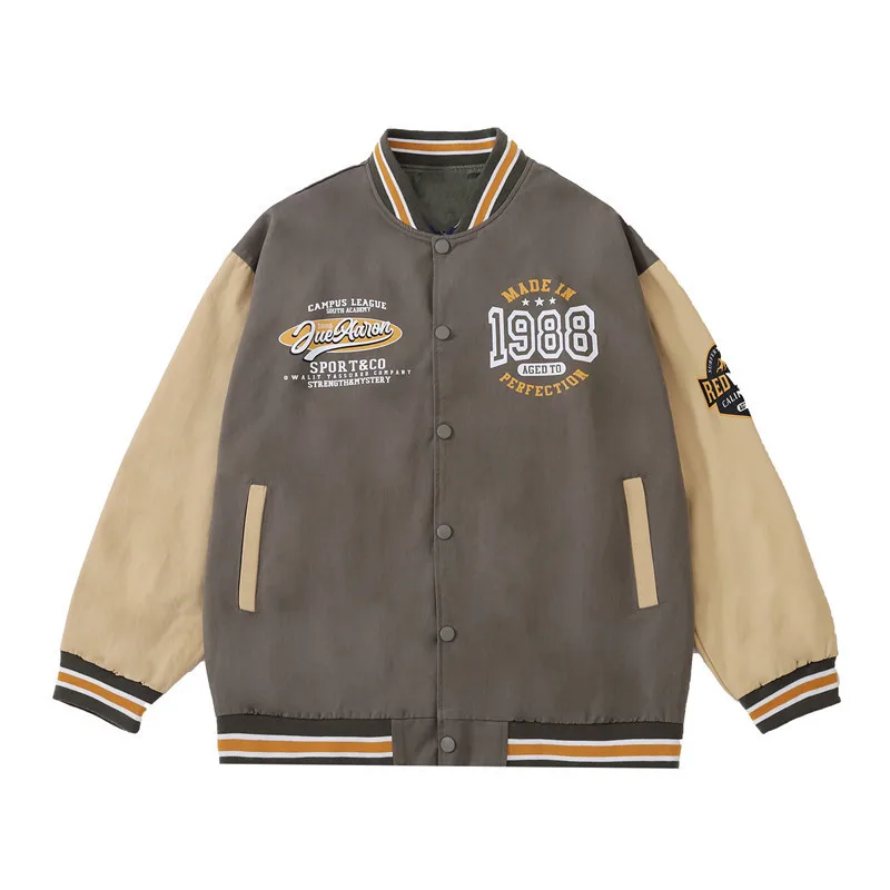 American Custom Print College Baseball Jacket Vintage Bomber Flight Letterman Varsity Jacket For Men