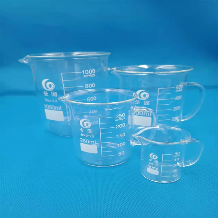 Laboratory Glassware Beaker Borosilicate 3.3 Glass Beaker  With Handle