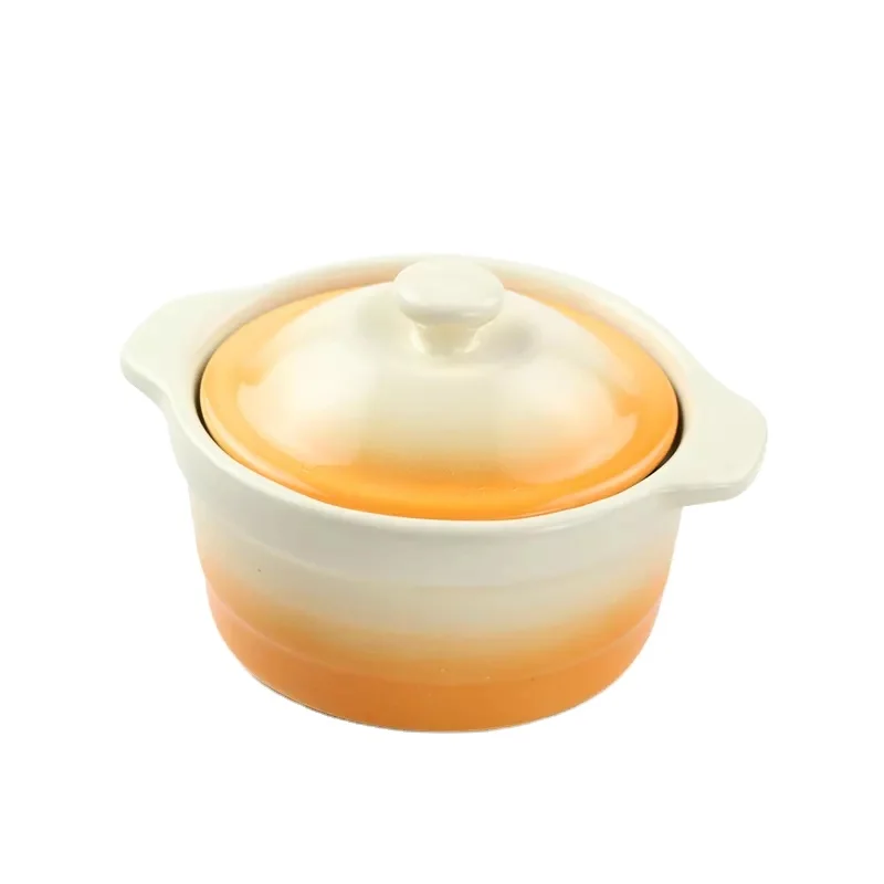 Gradient Ramp Color Ceramic Pot Mini Casserole Creme Brulee Ramekins Bowls Small Soup Pots Microwave Oven Safe