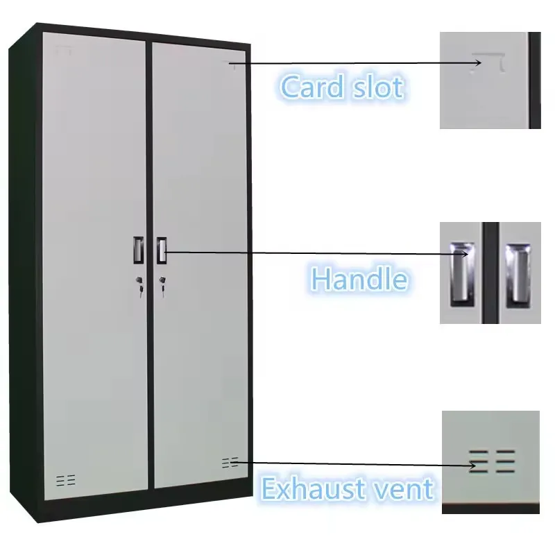 China Wholesale Easy Assembly Steel Iron Almirah Metal Locker Cheap Closet Wardrobe With Mirror