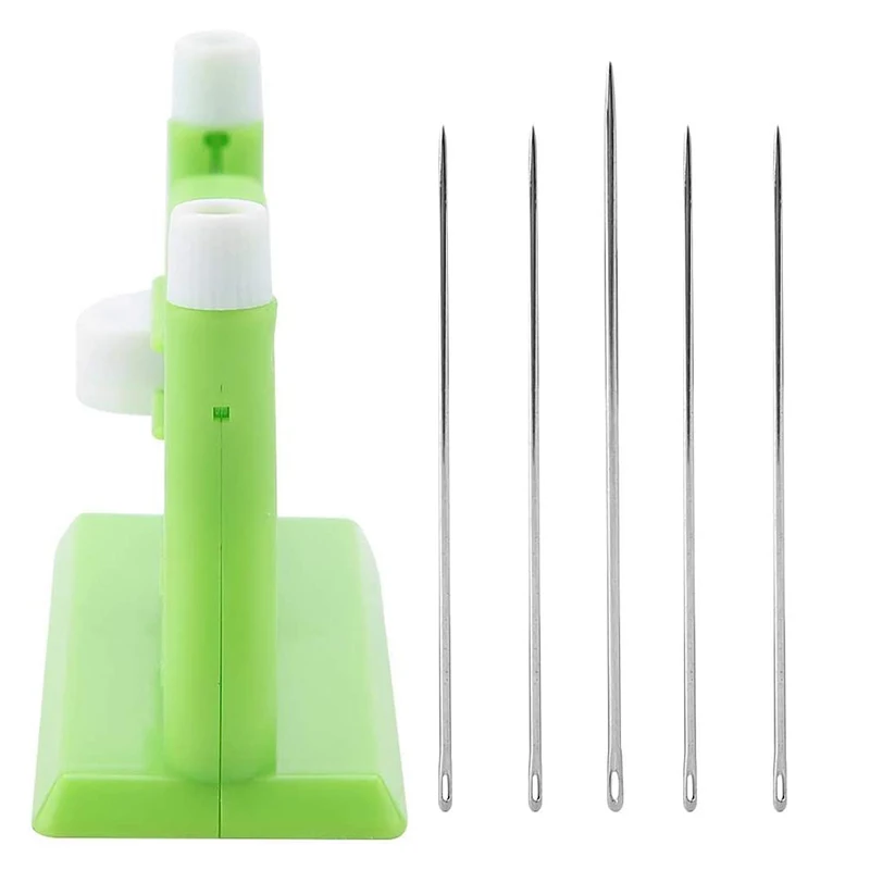 Automatic Desk Needle Threader with Case Hand Needle Threader Sewing Tools DIY Easy Thread Needle