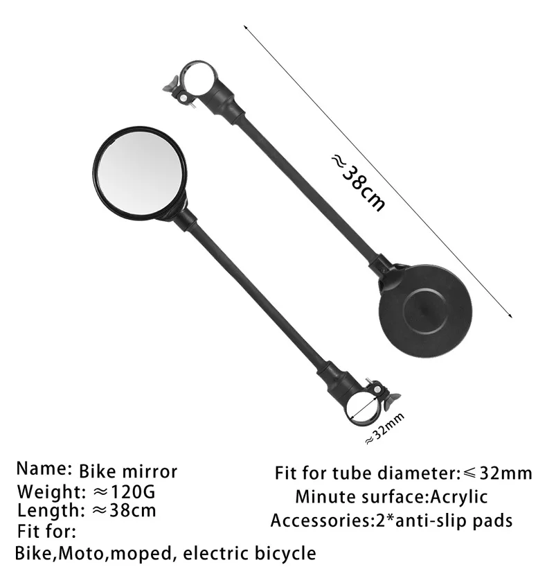 360 degrees electric motorcycle bike scooter mirrow for bicycle