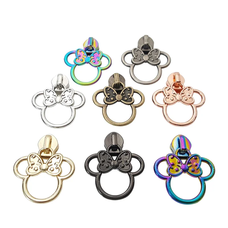 Bright color 3d zipper puller design customize logo zipper slider for luggage handbag zipper pull