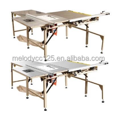 Woodworking machine sliding table saw for wood 45/90 degree dust free folding table saw