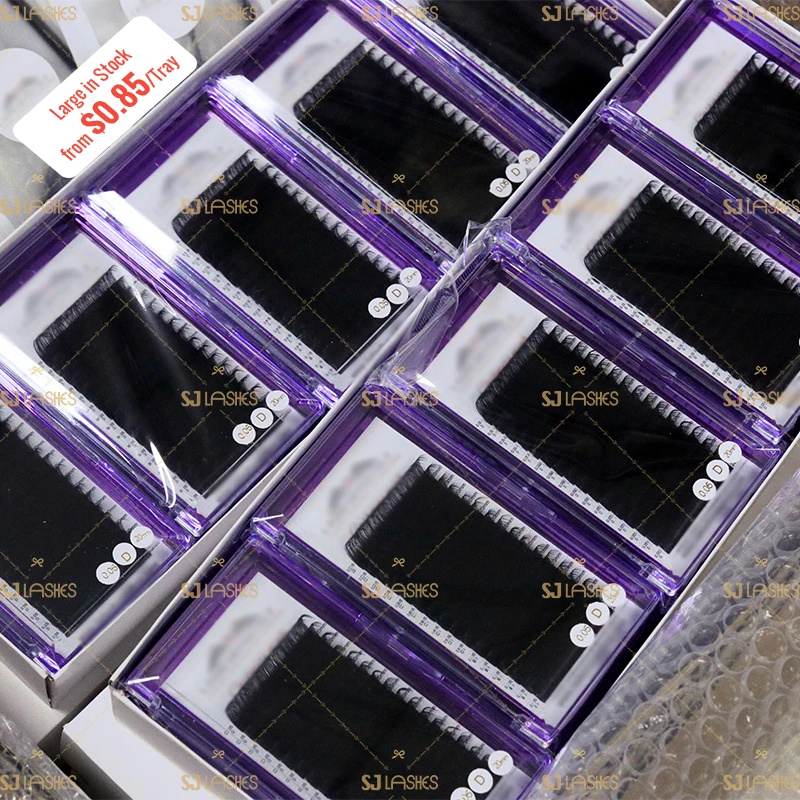 AUTO FAN LASHES of russian volume eyelash extension 0.07 D/C fake lashes made of Chinese Eyelash Factory