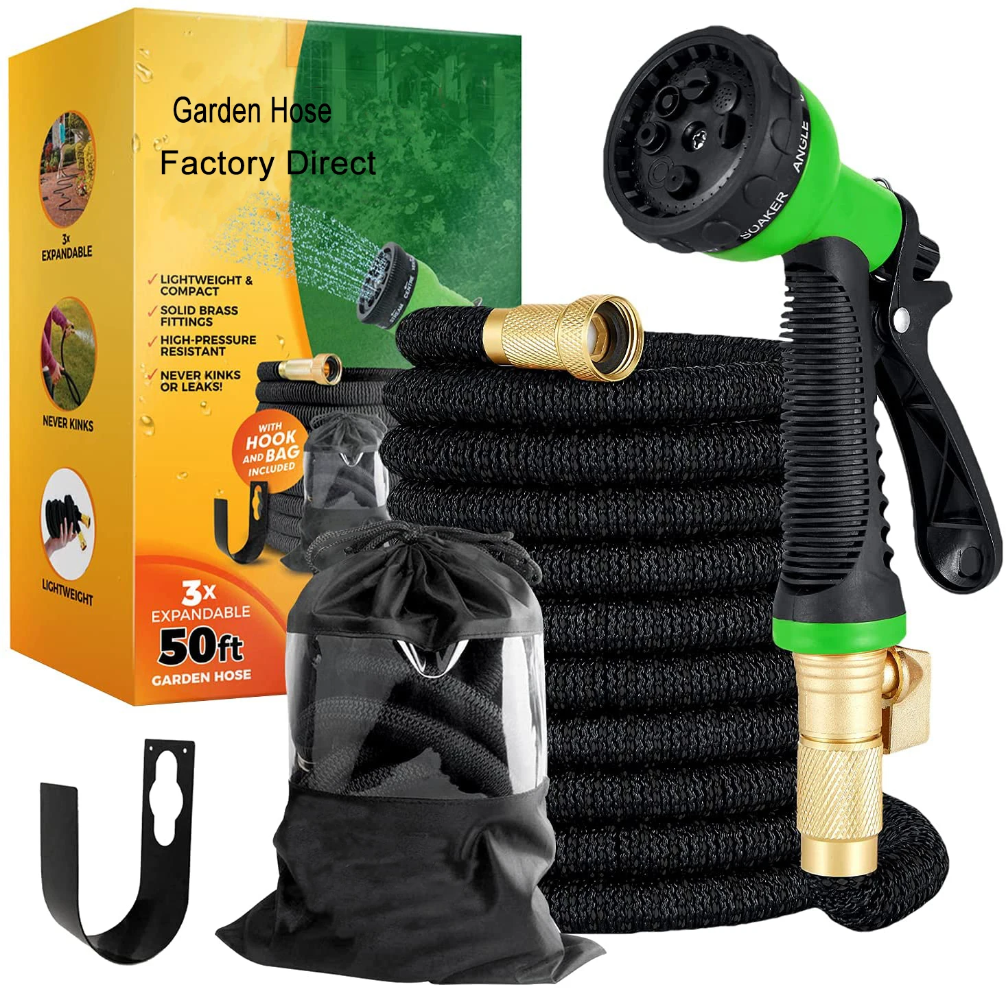 100 ft garden hose expandable flexible retractable collapsible water hose outdoor in lightweight with 9 function nozzles