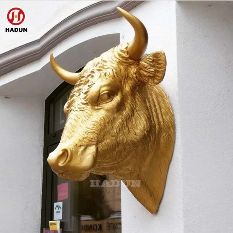 Handmade Famous Bronze Casting Statues Of Bull Head Sculptures For Sale