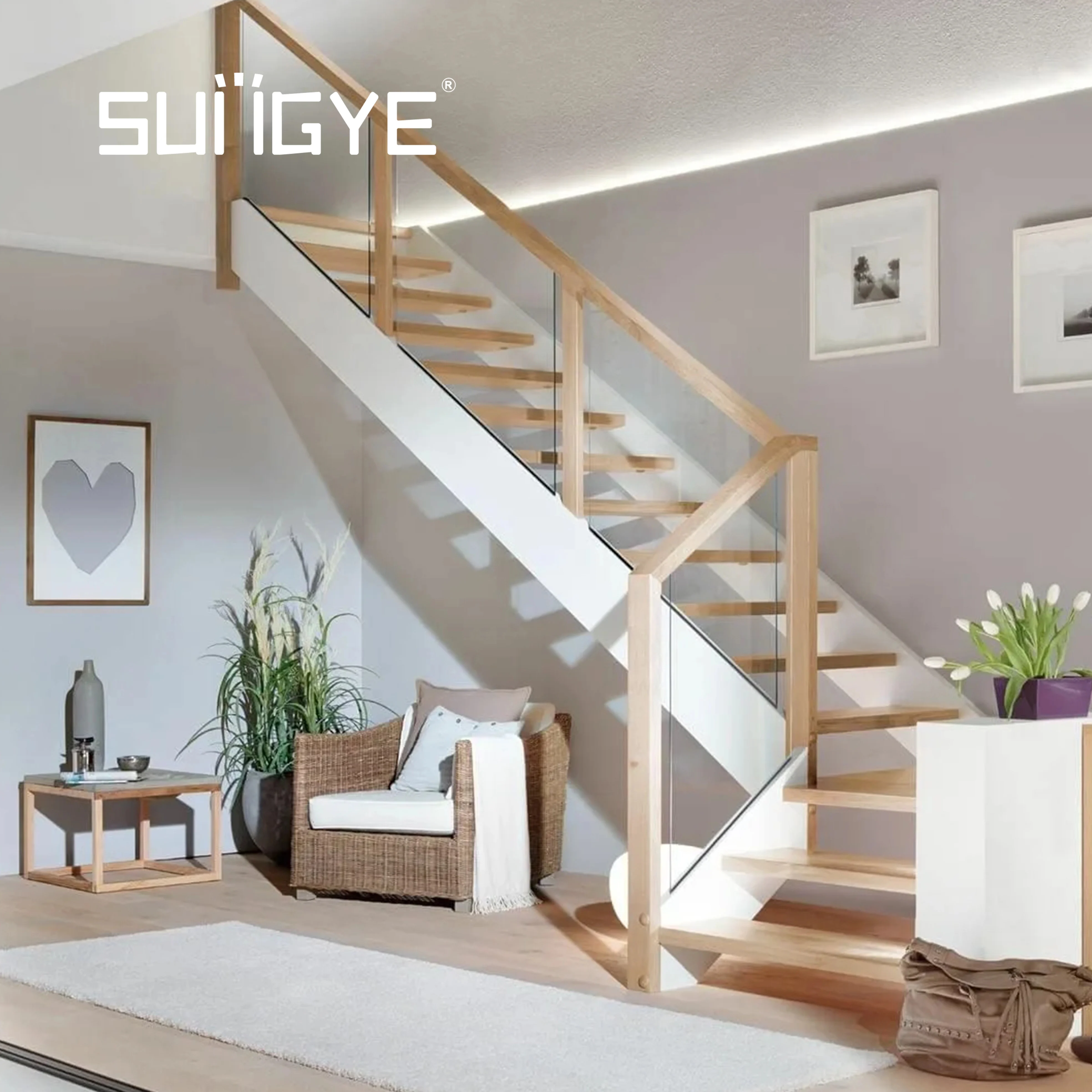 Glass stair rail panel banister kits systems balusters safety smoked glass stair landing glass staircase panels