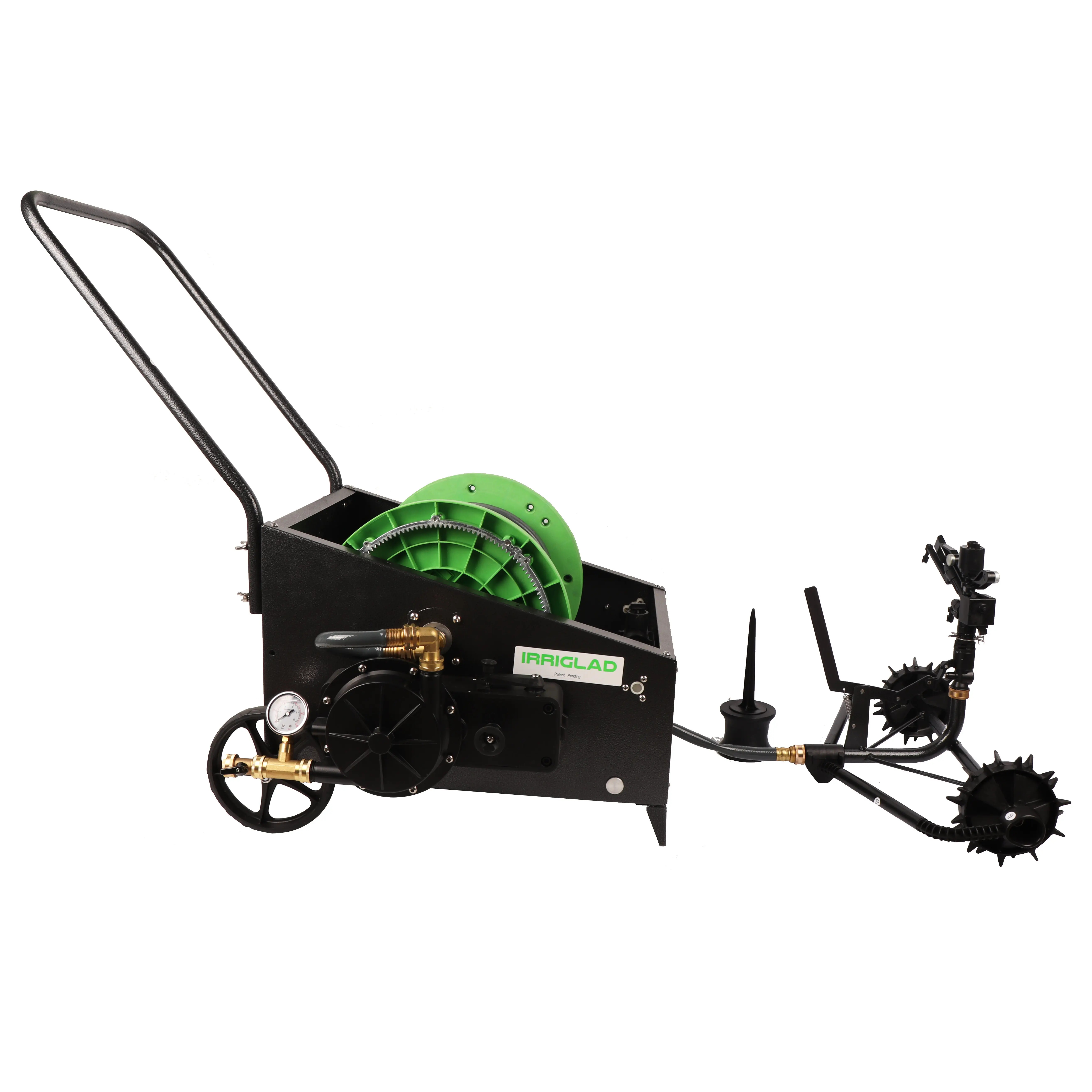 20m Adjustable Flexible Automatic Retractable Travelling Sprinkler Metal  Garden Water Hose Reel Cart